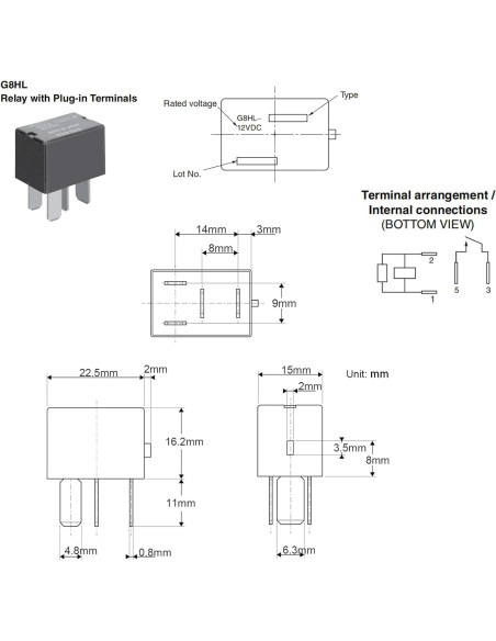 Relé Automotriz Casalytics G8HL-H71 12VDC - Paquete de 4
