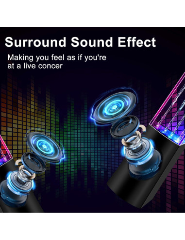 Altavoz LED Aolyty GAL3-040-B con Fuente de Agua y Sonido 2.1