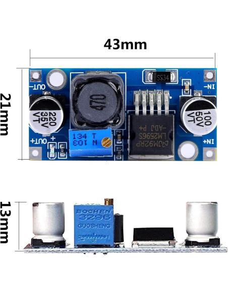 Convertidor Buck Yizhet 5 Piezas DC a DC 3-40V a 1.5-35V