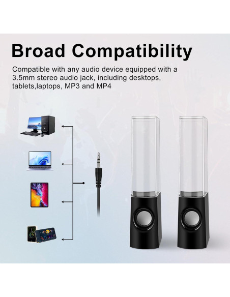 Altavoz LED Aolyty GAL3-040-B con Fuente de Agua y Sonido 2.1