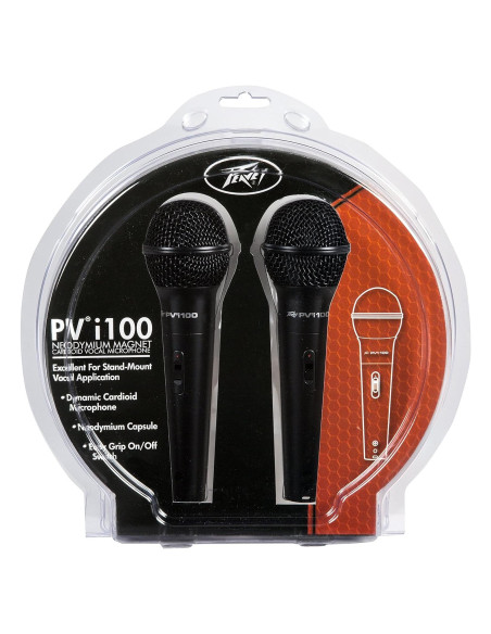 Paquete de 2 Micrófonos Dinámicos Cardioides Peavey PVi 100
