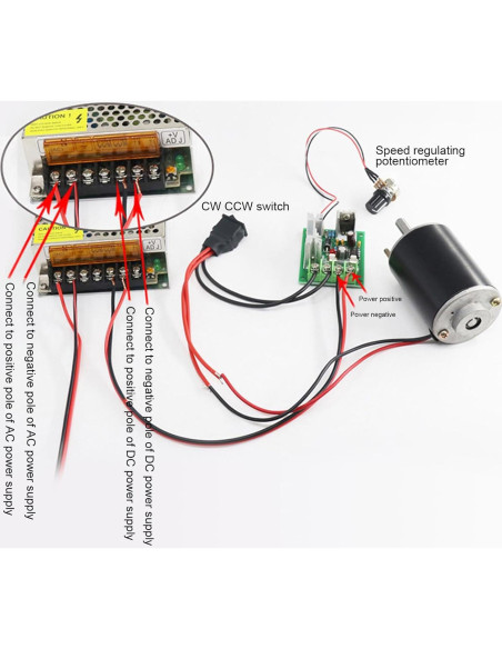 Motor de CC 12V Walfront 3500RPM Eje 26mm 30W