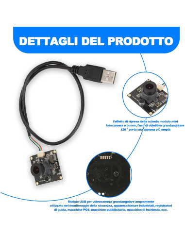 Módulo de Cámara USB Keenso 2MP Gran Angular 120