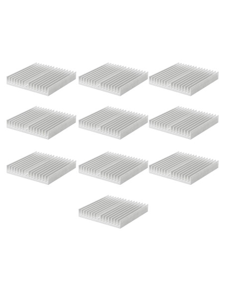 Disipador de Calor de Aluminio 60mm x 60mm x 10mm - Paquete de 10