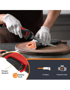 Cuchillo Eléctrico VLOXO para Filetear Pescado Inalámbrico 2