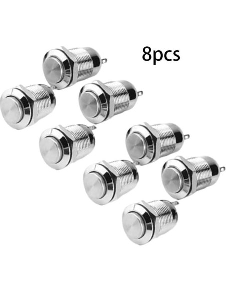 Interruptores de Botón Momentáneo Lhazemu 8PCS 12mm IP65