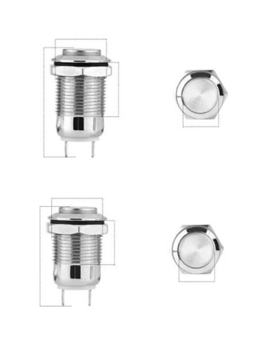 Interruptores de Botón Momentáneo Lhazemu 8PCS 12mm IP65