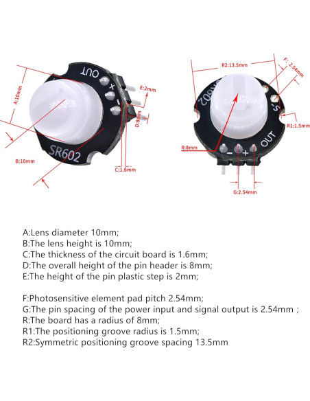 Sensor de Movimiento Infrarrojo Oiyagai SR602 5m 2pcs