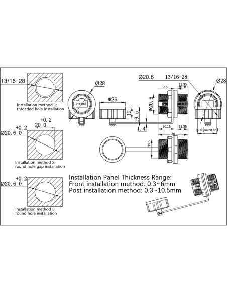 10 Conectores RJ45 Blindados a Prueba de Agua Cat5/6 ANMBEST
