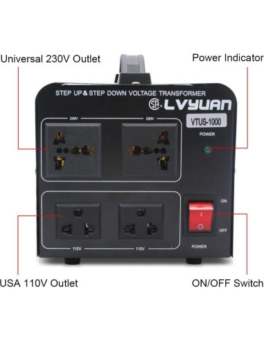Convertidor Transformador de Voltaje 1000W Cantonape Paso Arriba/Abajo