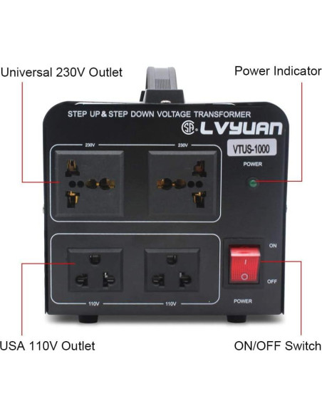 Convertidor Transformador de Voltaje 1000W Cantonape Paso Arriba/Abajo