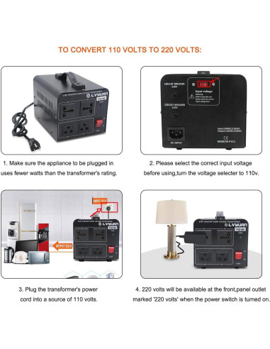 Convertidor Transformador de Voltaje 1000W Cantonape Paso Arriba/Abajo