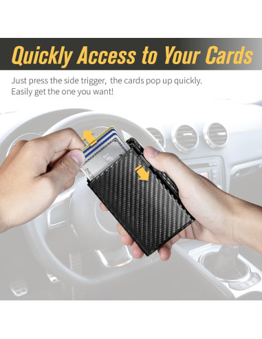 Billetera minimalista BLACKYEW con bloqueo RFID, fibra de carbono