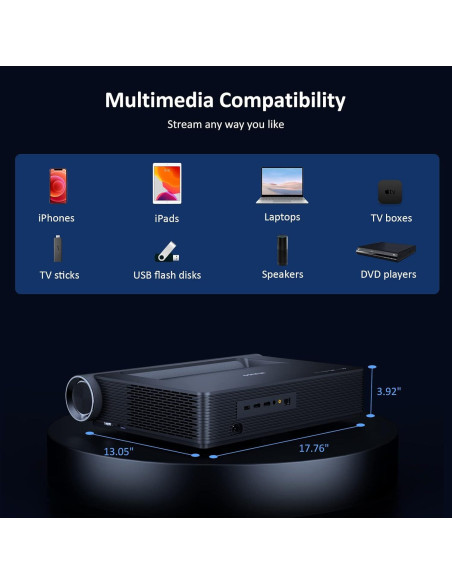 Proyector NexiGo Aurora PJ90 4K Laser HDR10 60W Dolby