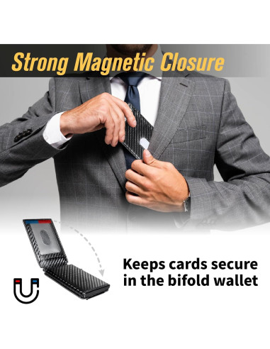 Billetera minimalista BLACKYEW con bloqueo RFID, fibra de carbono
