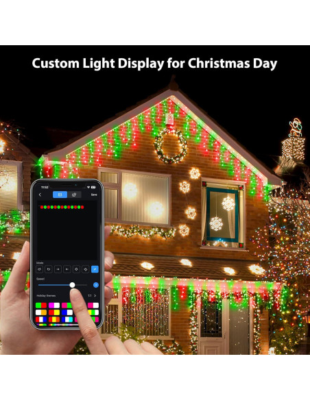 Luces de Carámbano Inteligentes 5.03m LED Control APP