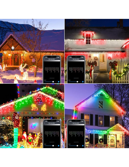 Luces de Carámbano Inteligentes 5.03m LED Control APP