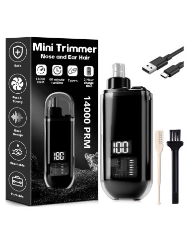 Recortador de Vello Nasal Acavado 01 Digital Recargable Negro