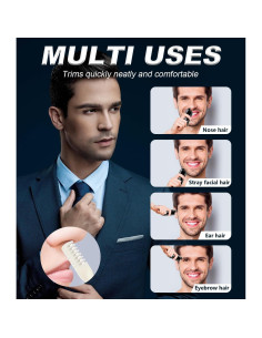 Recortador de Vello Nasal Acavado 01 Digital Recargable Negro 2