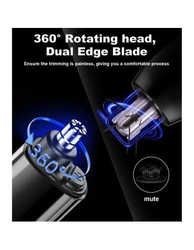 Recortador de Vello Nasal Acavado 01 Digital Recargable Negro