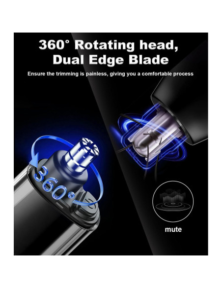 Recortador de Vello Nasal Acavado 01 Digital Recargable Negro