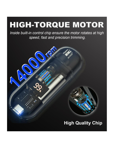 Recortador de Vello Nasal Acavado 01 Digital Recargable Negro