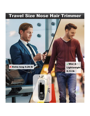 Recortador de Vello Nasal Acavado 01 Digital Recargable Negro