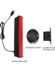 Altavoces USB GOgroove SonaVERSE 2.0 Rojo - Portátil 2