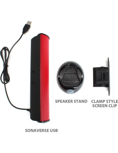 Altavoces USB GOgroove SonaVERSE 2.0 Rojo - Portátil