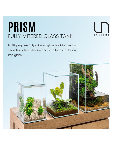 Acuario Prism UNS 25TM Sin Marco 25x25x36 cm Vidrio Claro