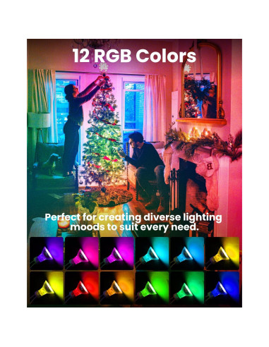 Bombillas LED MR11 GU4 2W RGB 12 Colores - 2 Paquetes
