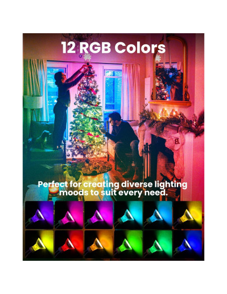 Bombillas LED MR11 GU4 2W RGB 12 Colores - 2 Paquetes