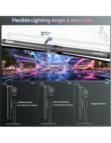 Barra de Luz para Monitor Quntis RGB 39.9 cm Ajustable