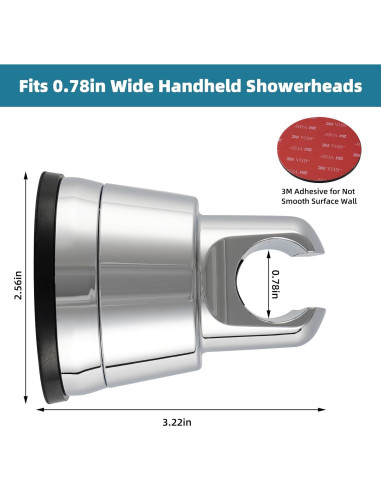Soporte de Ducha con Ventosa iFealClear, Cromo, Ajustable