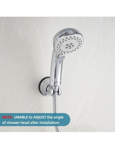 Soporte de Ducha con Ventosa iFealClear, Cromo, Ajustable