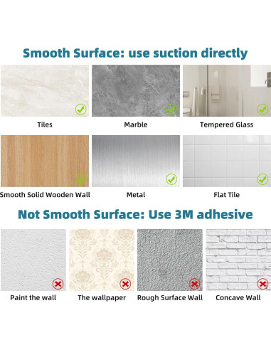 Soporte de Ducha con Ventosa iFealClear, Cromo, Ajustable