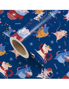 Papel de Regalo Navideño WRAPAHOLIC - Mini Rollo 43.8 cm x 5 m 2