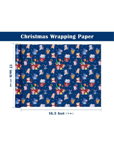 Papel de Regalo Navideño WRAPAHOLIC - Mini Rollo 43.8 cm x 5 m