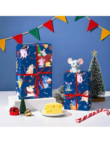 Papel de Regalo Navideño WRAPAHOLIC - Mini Rollo 43.8 cm x 5 m