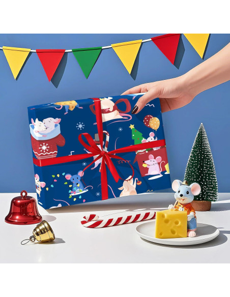 Papel de Regalo Navideño WRAPAHOLIC - Mini Rollo 43.8 cm x 5 m