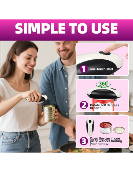 Abrelatas Eléctrico Automático AREYCVK Negro y Blanco