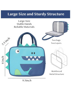 Bolsa de Almuerzo Aislada Giraffe Creation Dinosaurio 24.1x20.3cm 2