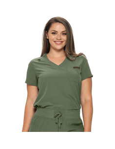 Blusa de Scrubs para Mujeres Monarch Uniforms Verde Oliva 2