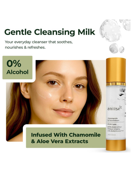 Leche Limpiadora Facial Aniise 120 mL - Hidratante y Desmaquillante