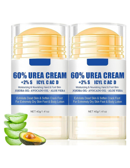 Crema Hidratante Urea 60% Pakivs - 2 Pcs 28.35g para Piel Seca