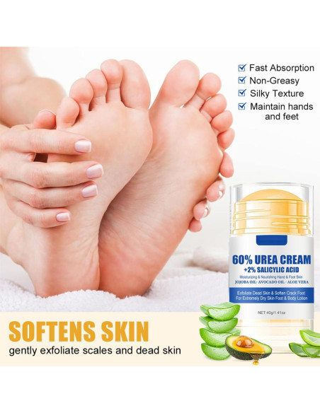 Crema Hidratante Urea 60% Pakivs - 2 Pcs 28.35g para Piel Seca