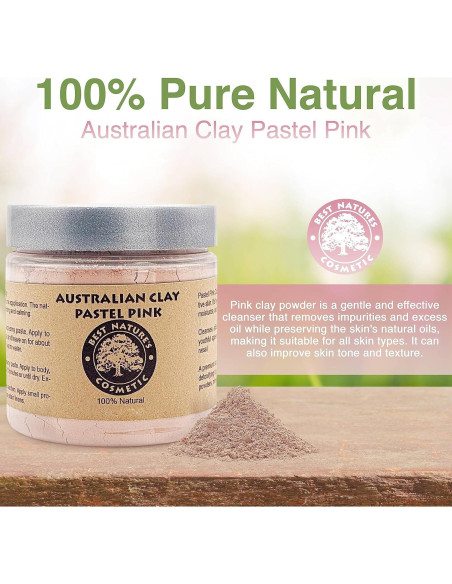 Arcilla Rosa Pastel Australiana 100% Pura 227g - Exfoliante Natural