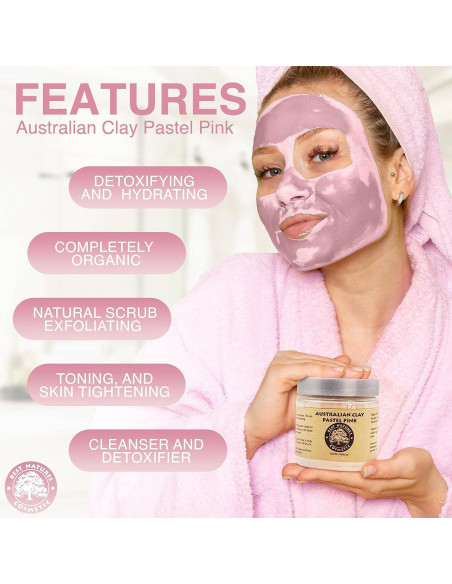 Arcilla Rosa Pastel Australiana 100% Pura 227g - Exfoliante Natural