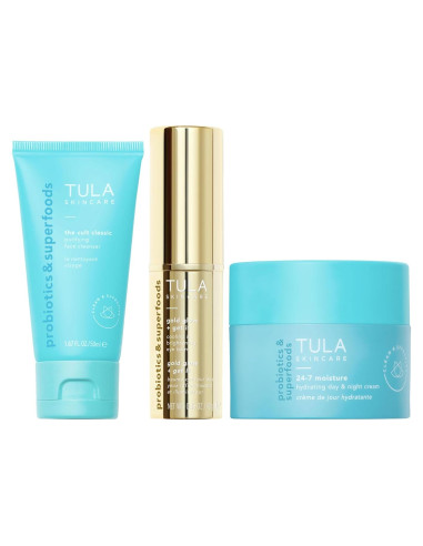 Kit de Cuidado de la Piel TULA - 3 Piezas: Limpiador, Crema y Balsamo