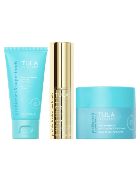 Kit de Cuidado de la Piel TULA - 3 Piezas: Limpiador, Crema y Balsamo